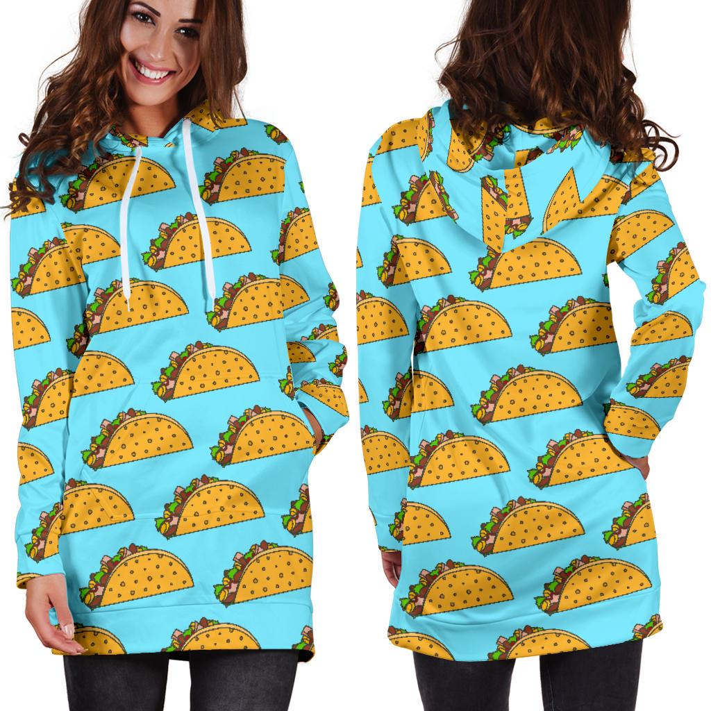 Taco Pattern Print Design TC03 Women Hoodie Dress