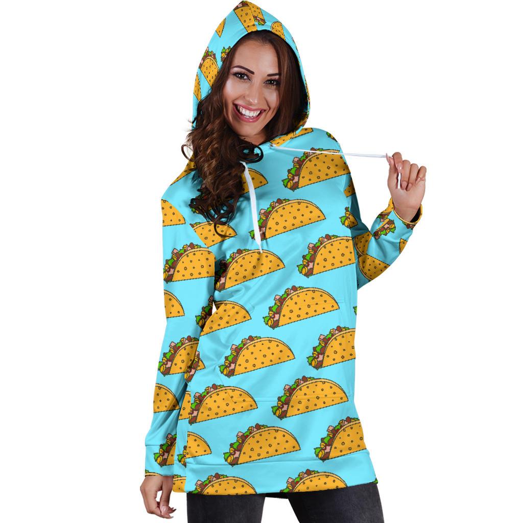 Taco Pattern Print Design TC03 Women Hoodie Dress