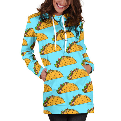 Taco Pattern Print Design TC03 Women Hoodie Dress