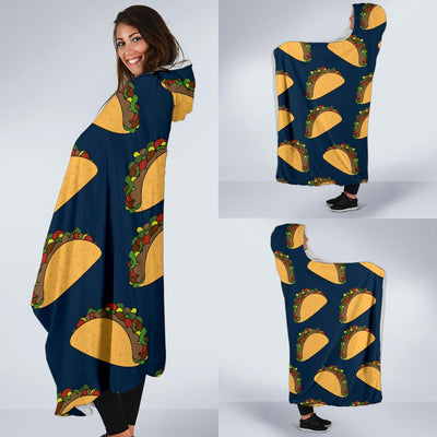 Taco Pattern Print Design TC04 Hooded Blanket-JORJUNE.COM