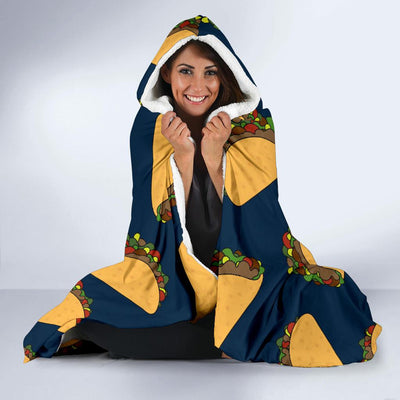 Taco Pattern Print Design TC04 Hooded Blanket-JORJUNE.COM