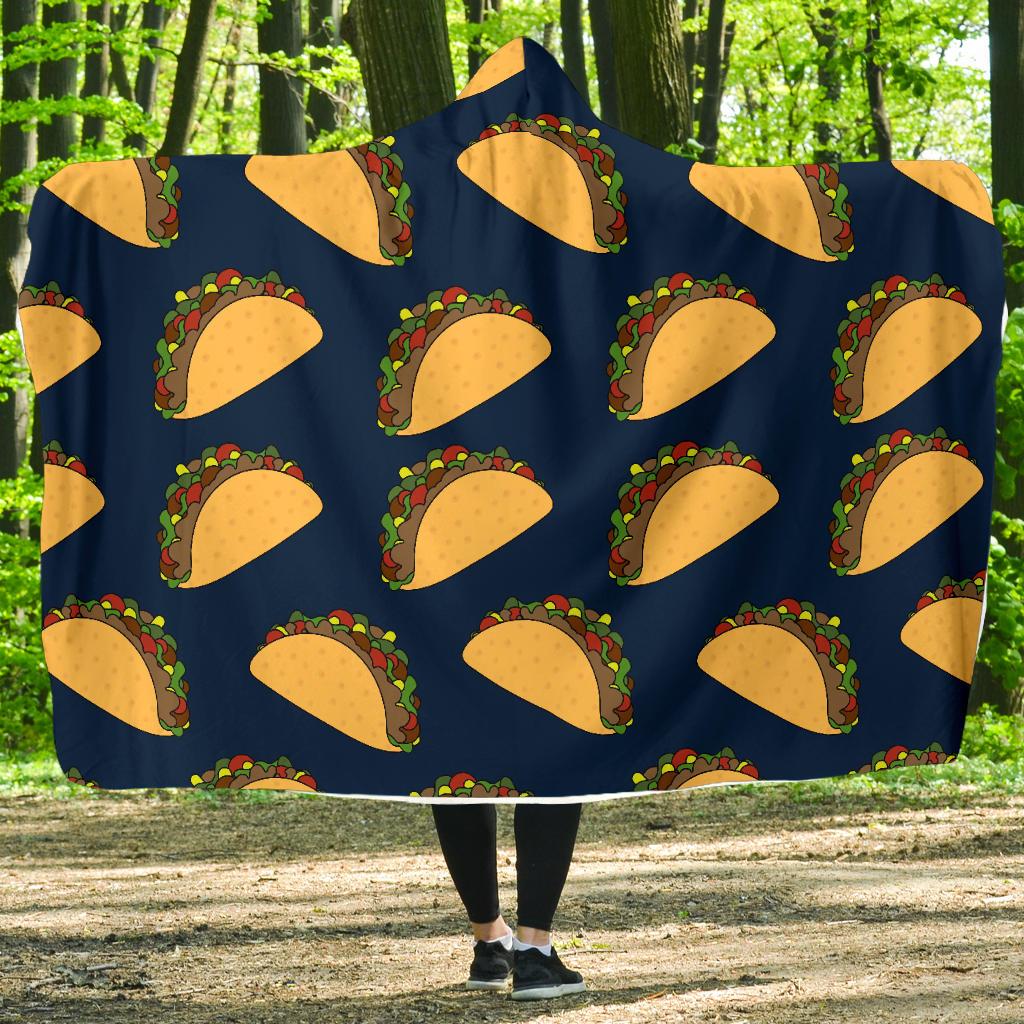 Taco Pattern Print Design TC04 Hooded Blanket-JORJUNE.COM