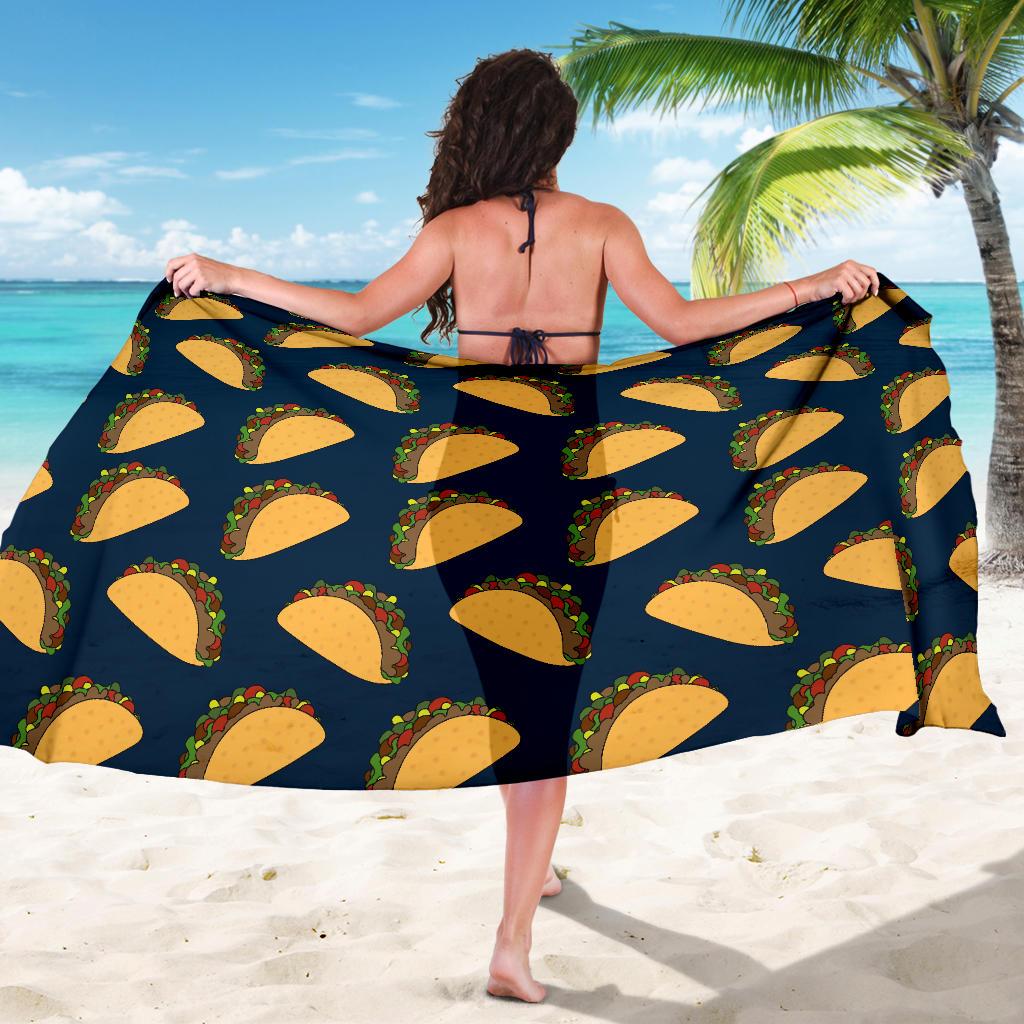 Taco Pattern Print Design TC04 Sarong Pareo Wrap-JORJUNE.COM