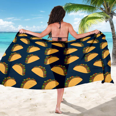 Taco Pattern Print Design TC04 Sarong Pareo Wrap-JORJUNE.COM