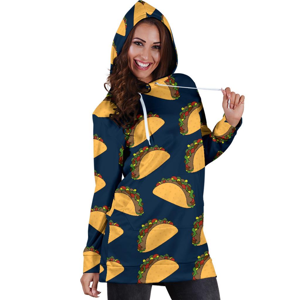 Taco Pattern Print Design TC04 Women Hoodie Dress