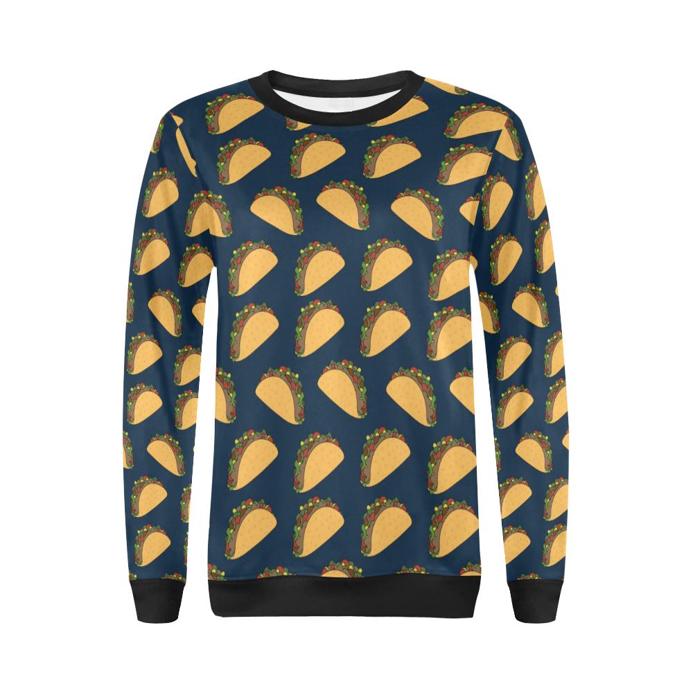 Taco Pattern Print Design TC04 Women Long Sleeve Sweatshirt-JorJune