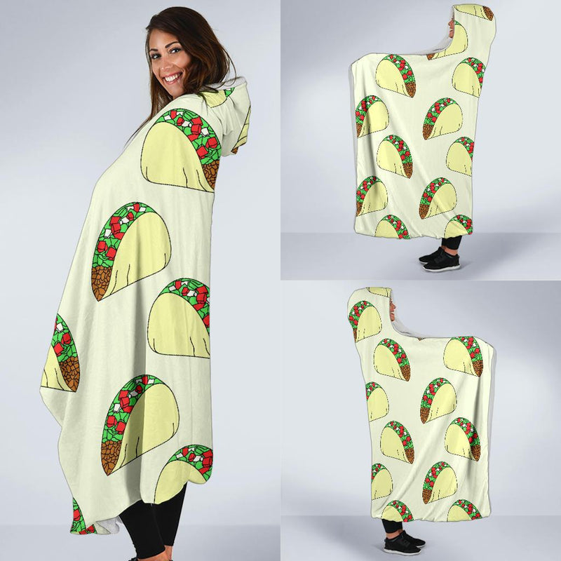 Taco Pattern Print Design TC05 Hooded Blanket-JORJUNE.COM