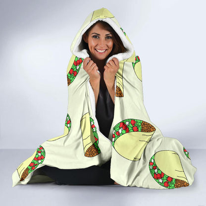 Taco Pattern Print Design TC05 Hooded Blanket-JORJUNE.COM