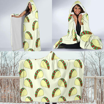 Taco Pattern Print Design TC05 Hooded Blanket-JORJUNE.COM