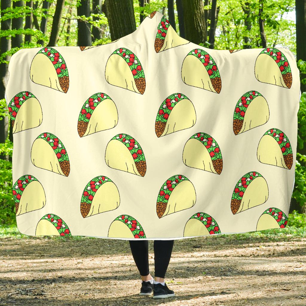 Taco Pattern Print Design TC05 Hooded Blanket-JORJUNE.COM