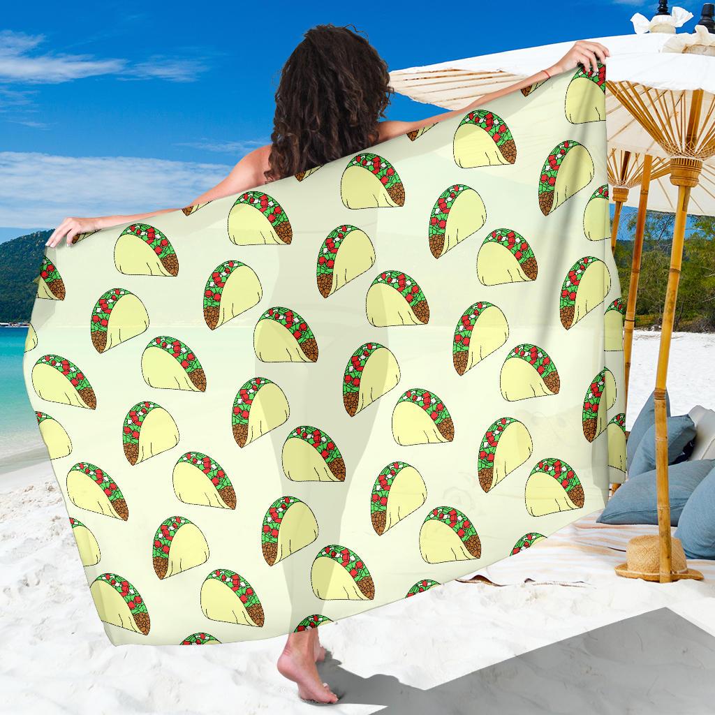 Taco Pattern Print Design TC05 Sarong Pareo Wrap-JORJUNE.COM