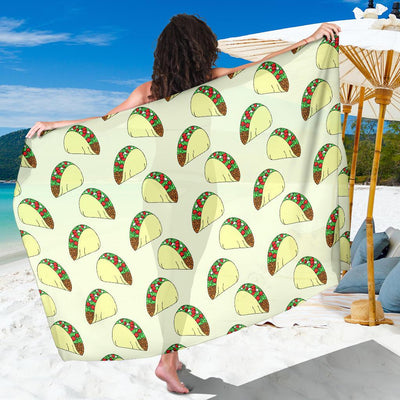 Taco Pattern Print Design TC05 Sarong Pareo Wrap-JORJUNE.COM