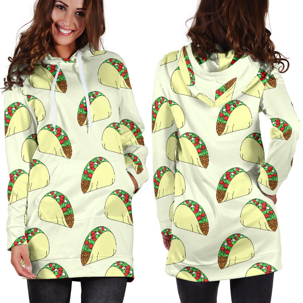 Taco Pattern Print Design TC05 Women Hoodie Dress
