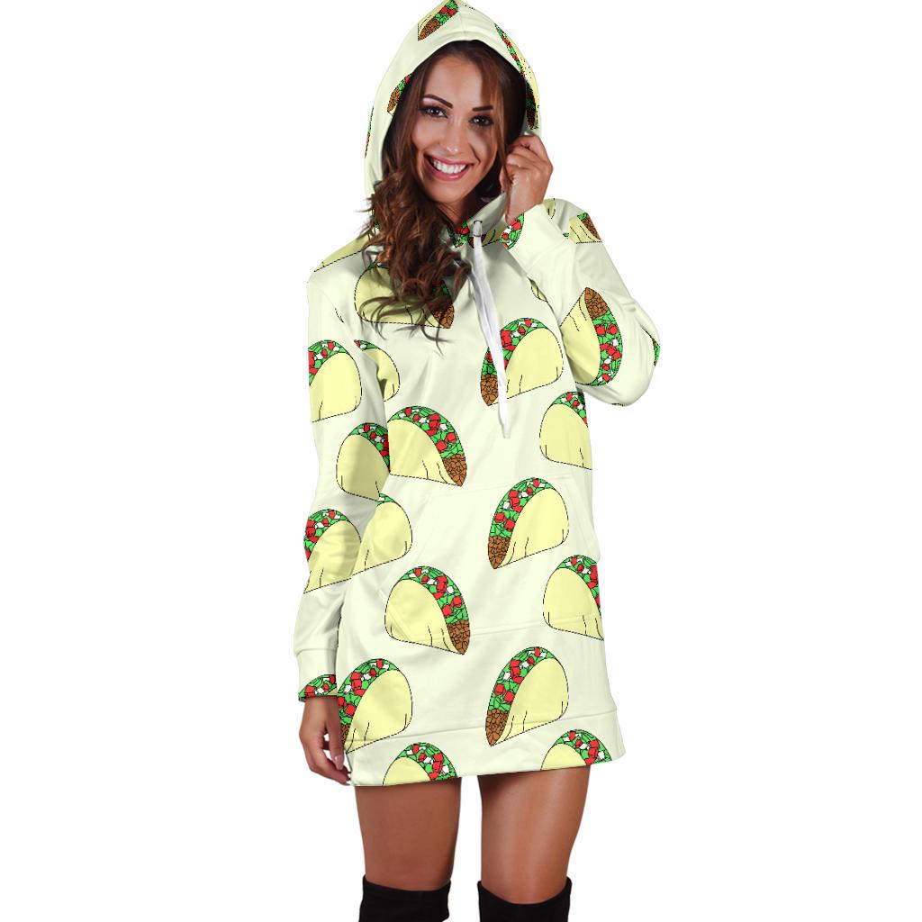Taco Pattern Print Design TC05 Women Hoodie Dress