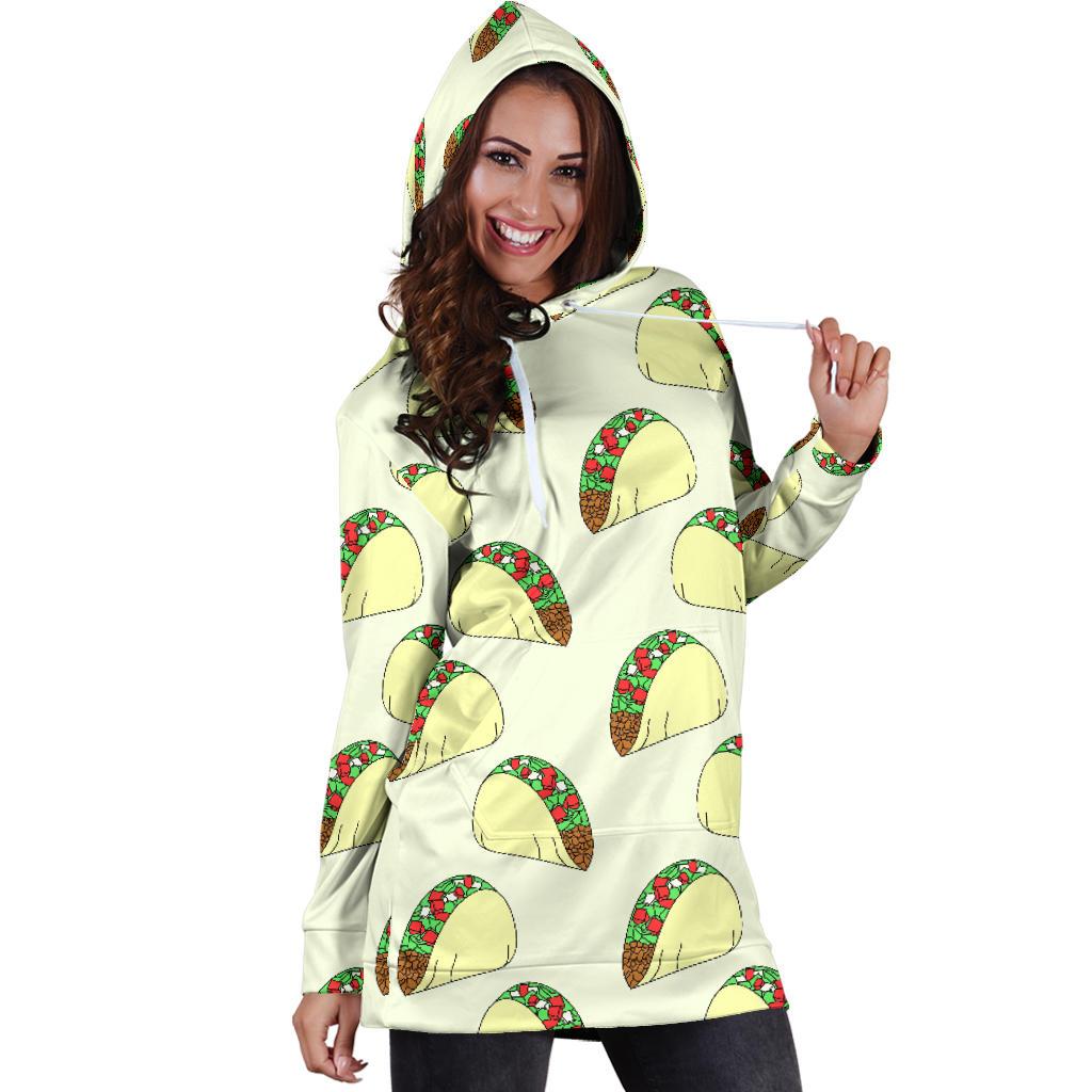 Taco Pattern Print Design TC05 Women Hoodie Dress