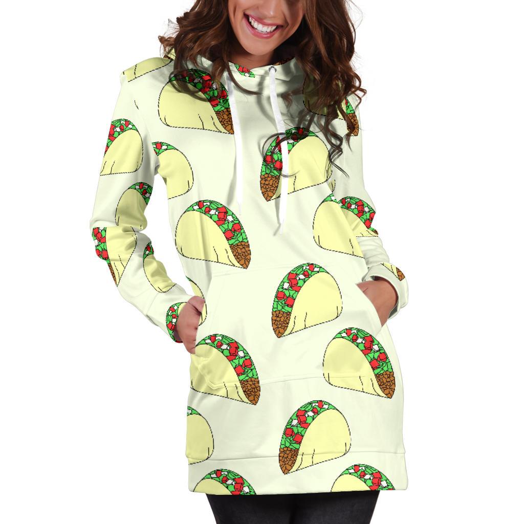 Taco Pattern Print Design TC05 Women Hoodie Dress