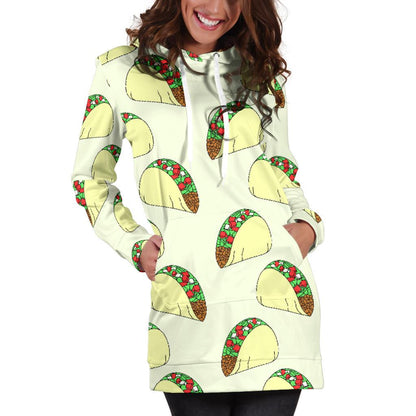 Taco Pattern Print Design TC05 Women Hoodie Dress