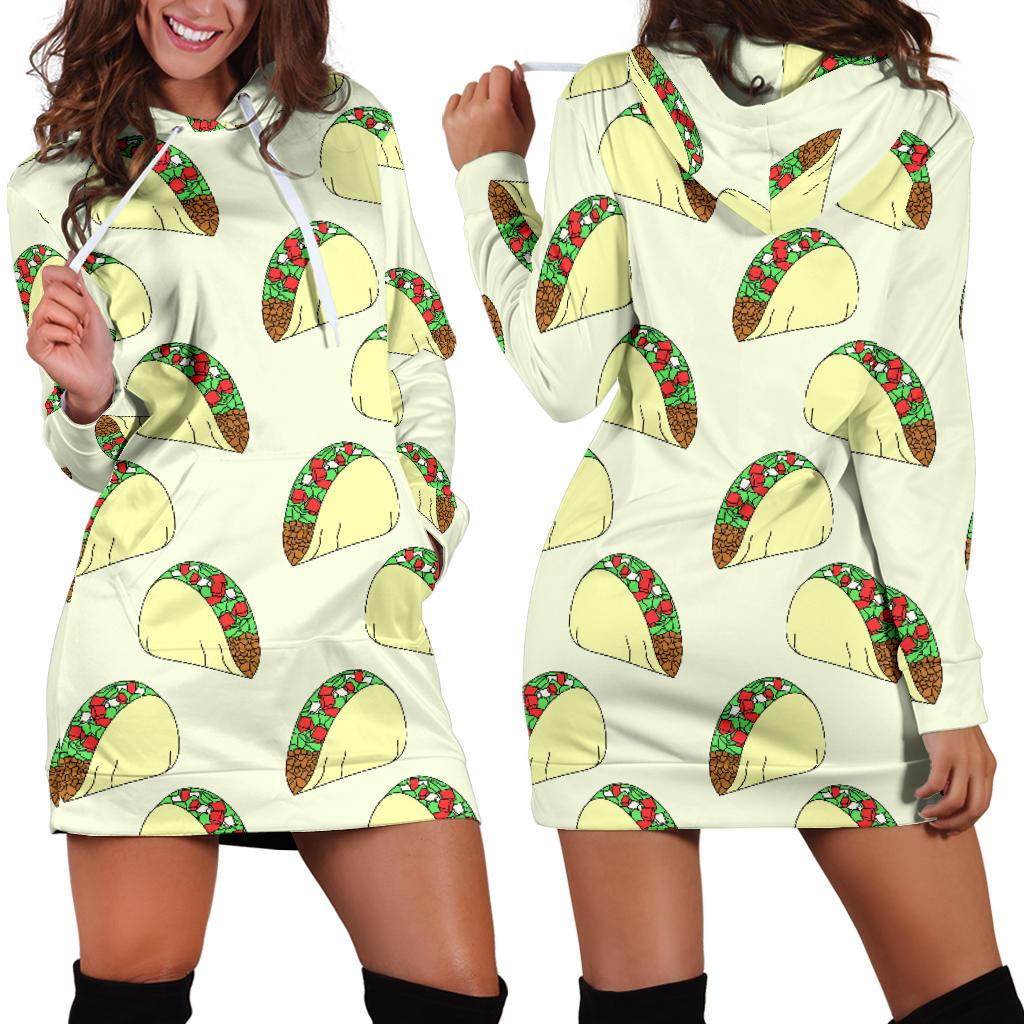 Taco Pattern Print Design TC05 Women Hoodie Dress
