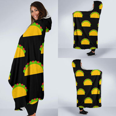 Taco Pattern Print Design TC06 Hooded Blanket-JORJUNE.COM