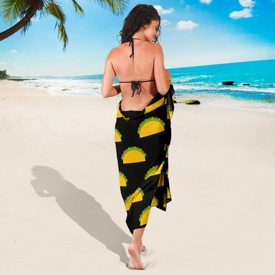 Taco Pattern Print Design TC06 Sarong Pareo Wrap-JORJUNE.COM