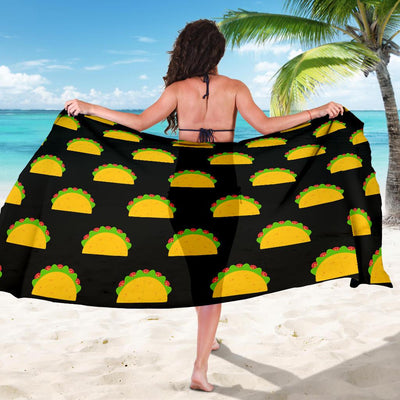 Taco Pattern Print Design TC06 Sarong Pareo Wrap-JORJUNE.COM