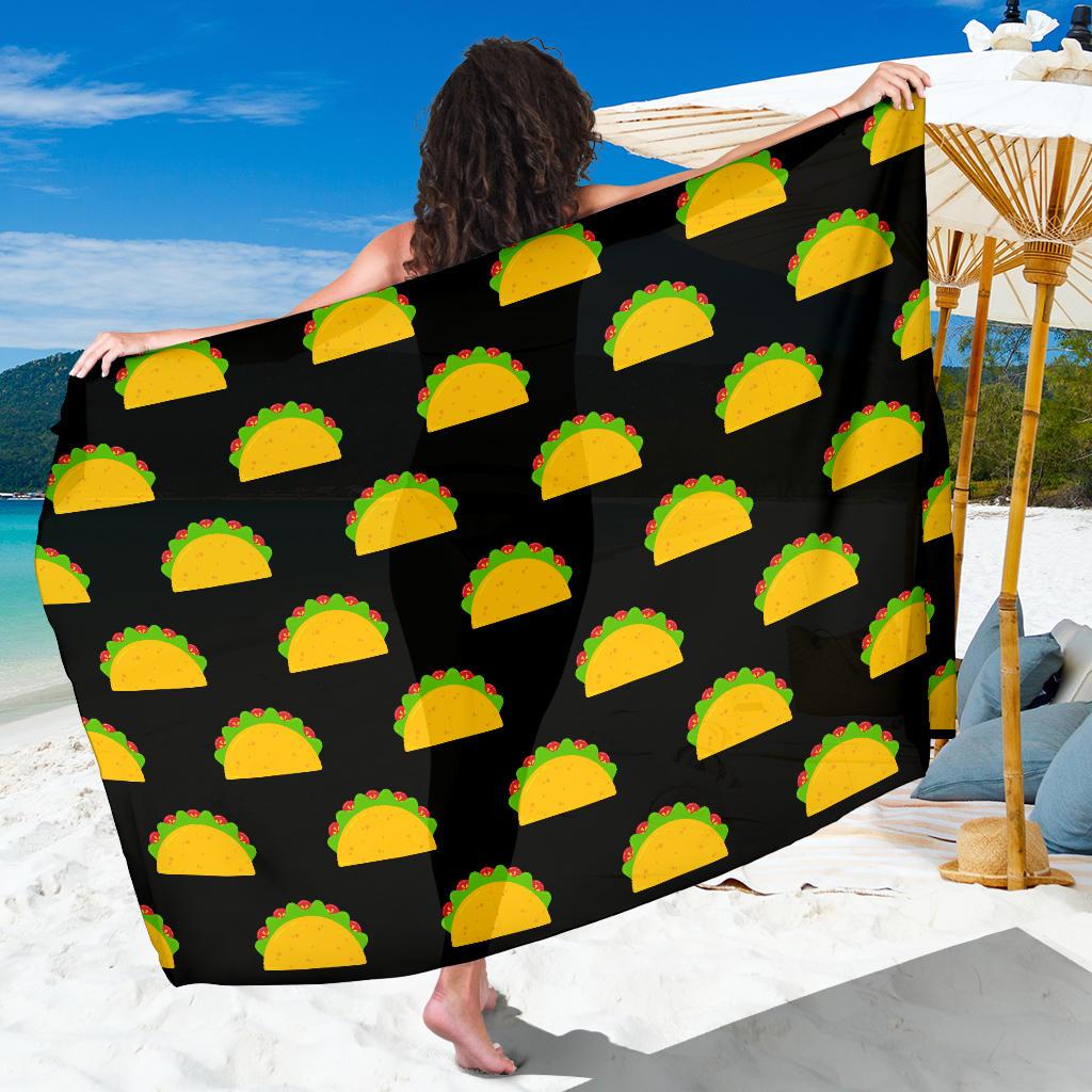 Taco Pattern Print Design TC06 Sarong Pareo Wrap-JORJUNE.COM
