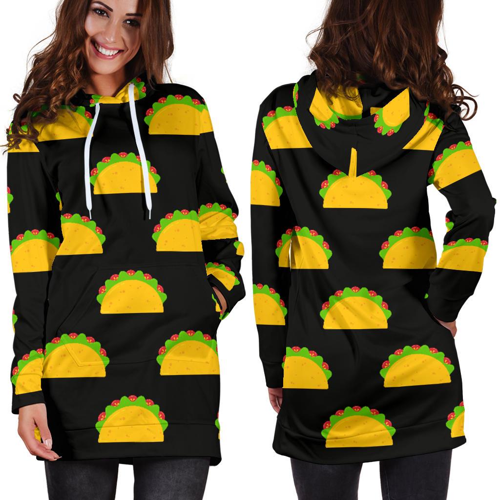 Taco Pattern Print Design TC06 Women Hoodie Dress