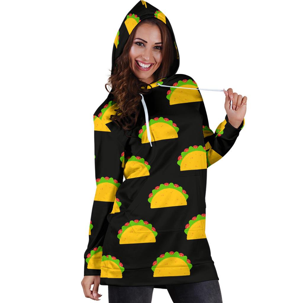 Taco Pattern Print Design TC06 Women Hoodie Dress