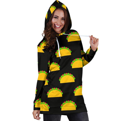 Taco Pattern Print Design TC06 Women Hoodie Dress
