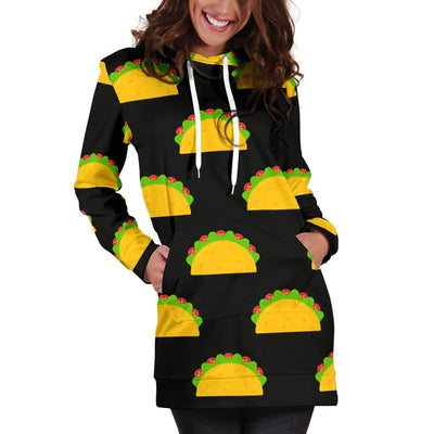 Taco Pattern Print Design TC06 Women Hoodie Dress