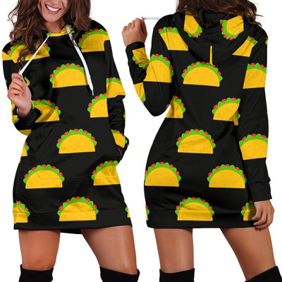 Taco Pattern Print Design TC06 Women Hoodie Dress
