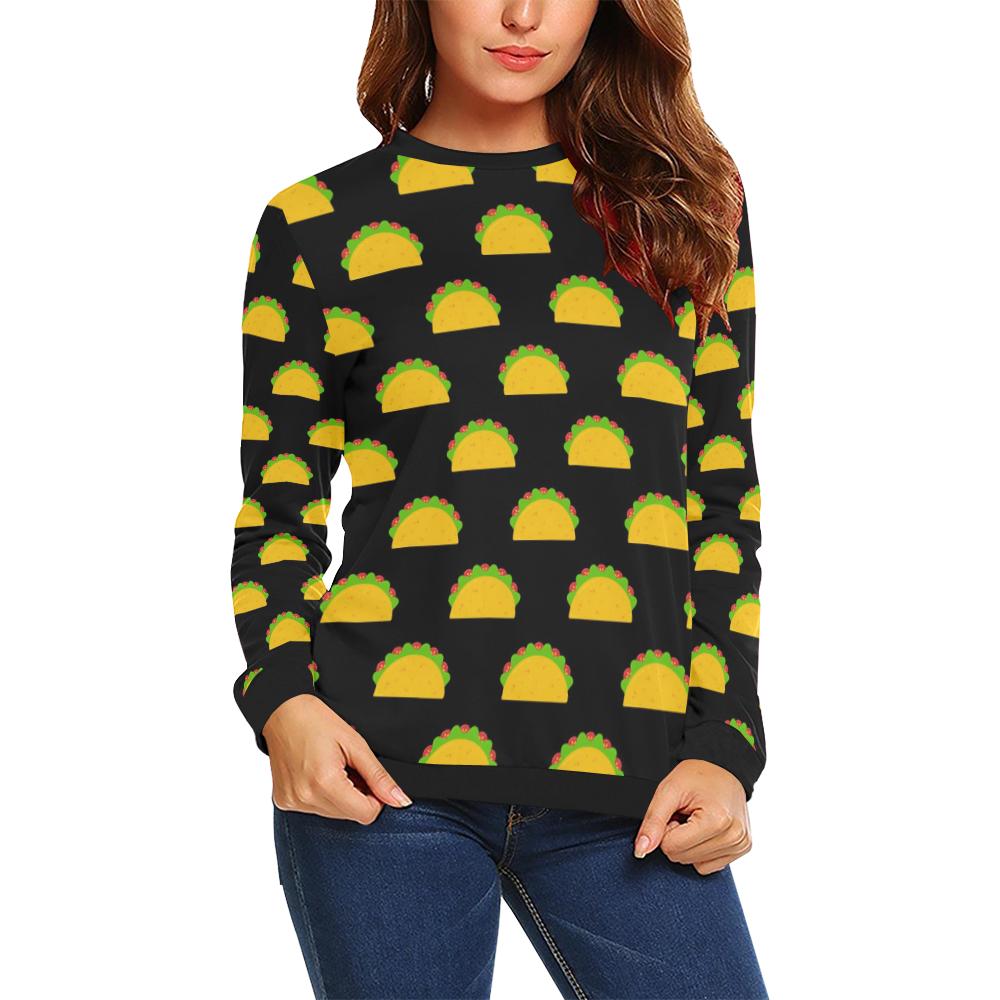 Taco Pattern Print Design TC06 Women Long Sleeve Sweatshirt-JorJune