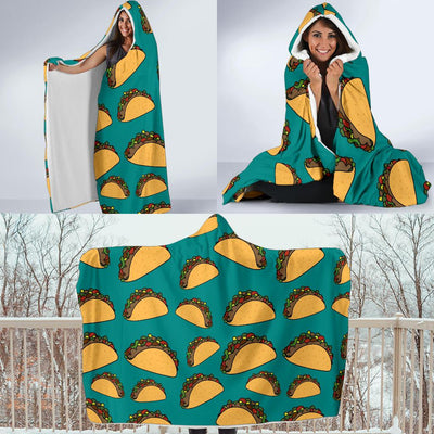 Taco Pattern Print Design TC07 Hooded Blanket-JORJUNE.COM