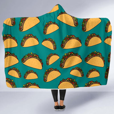 Taco Pattern Print Design TC07 Hooded Blanket-JORJUNE.COM