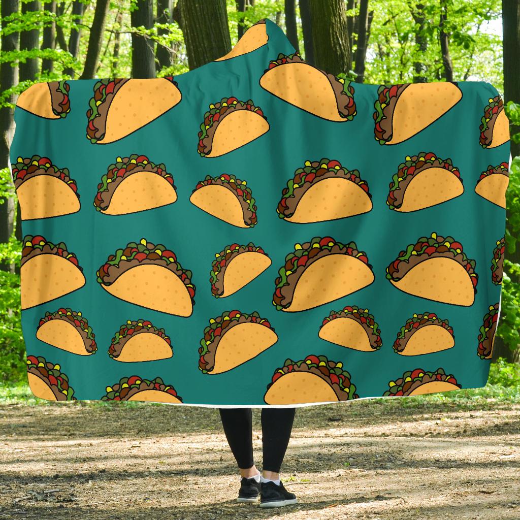 Taco Pattern Print Design TC07 Hooded Blanket-JORJUNE.COM