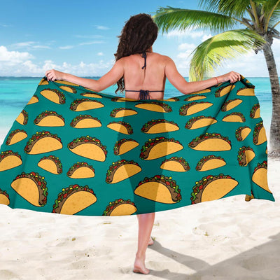 Taco Pattern Print Design TC07 Sarong Pareo Wrap-JORJUNE.COM