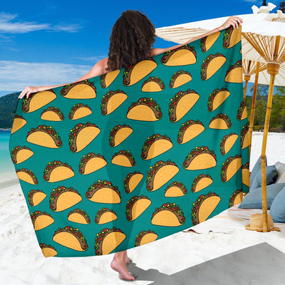 Taco Pattern Print Design TC07 Sarong Pareo Wrap-JORJUNE.COM