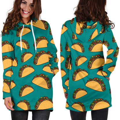 Taco Pattern Print Design TC07 Women Hoodie Dress