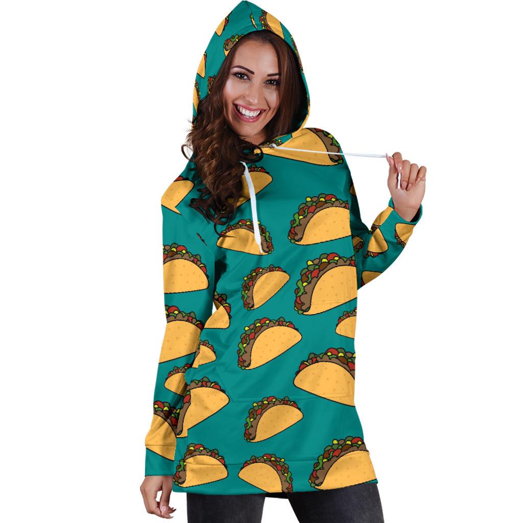 Taco Pattern Print Design TC07 Women Hoodie Dress