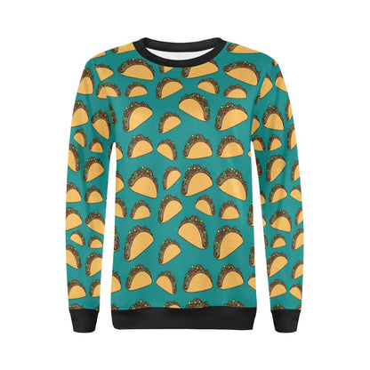 Taco Pattern Print Design TC07 Women Long Sleeve Sweatshirt-JorJune