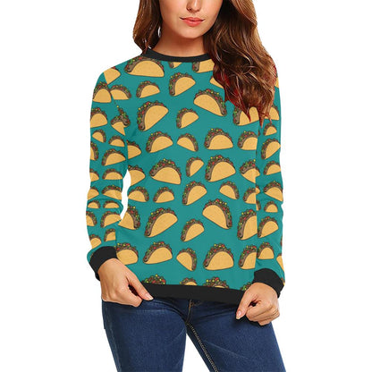 Taco Pattern Print Design TC07 Women Long Sleeve Sweatshirt-JorJune