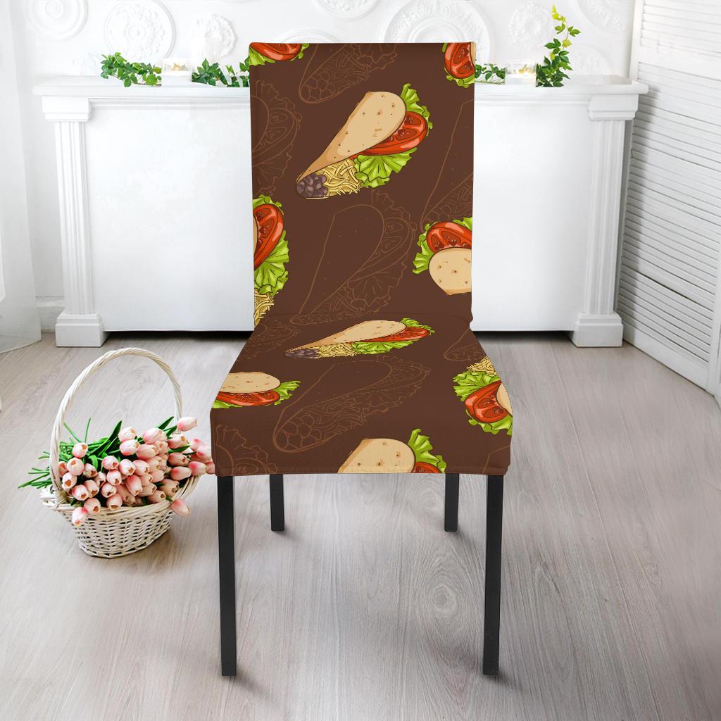 Taco Pattern Print Design TC08 Dining Chair Slipcover-JORJUNE.COM