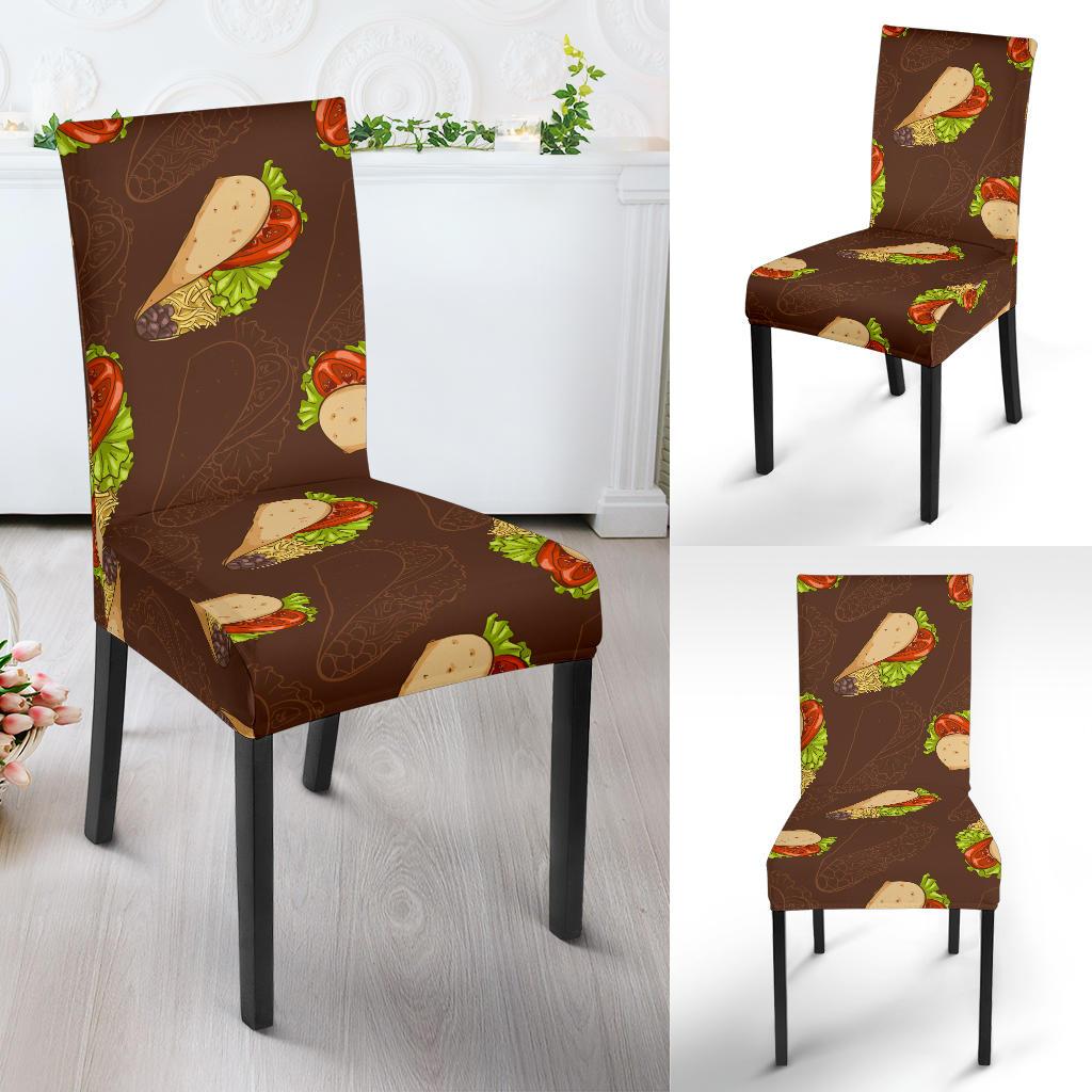 Taco Pattern Print Design TC08 Dining Chair Slipcover-JORJUNE.COM