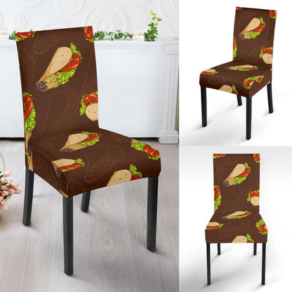 Taco Pattern Print Design TC08 Dining Chair Slipcover-JORJUNE.COM