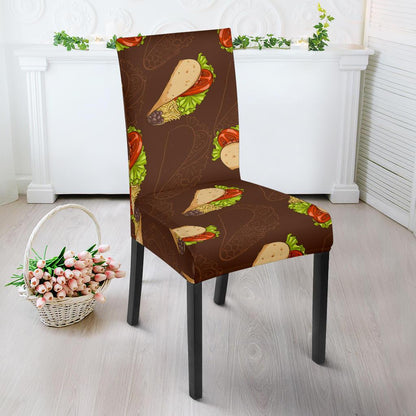 Taco Pattern Print Design TC08 Dining Chair Slipcover-JORJUNE.COM