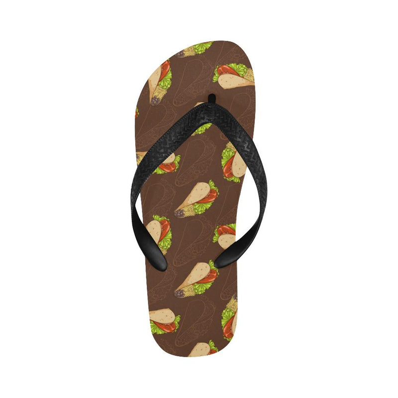 Taco Pattern Print Design TC08 Flip Flops-JorJune