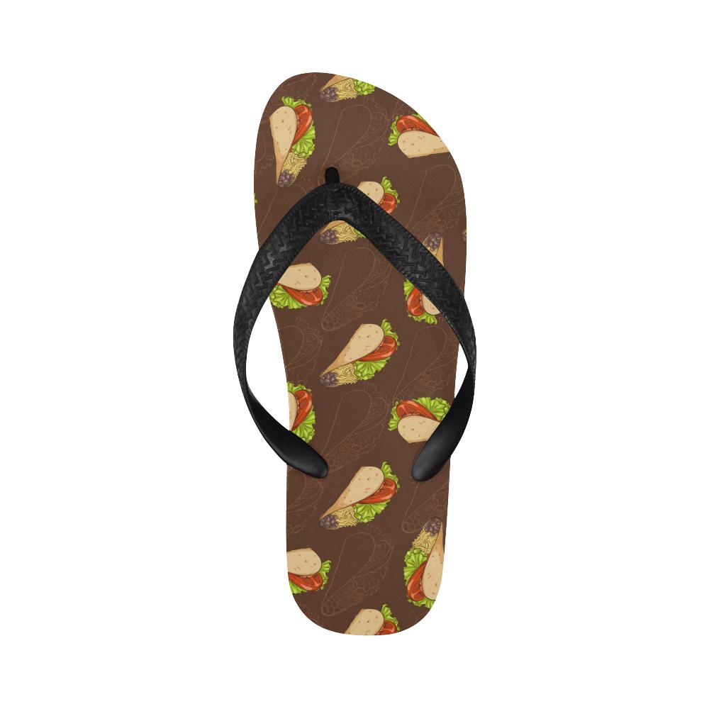 Taco Pattern Print Design TC08 Flip Flops-JorJune