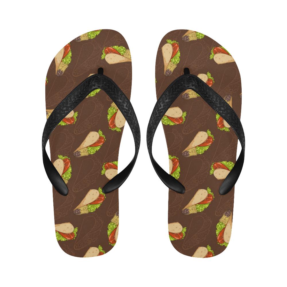 Taco Pattern Print Design TC08 Flip Flops-JorJune