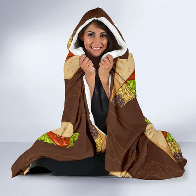 Taco Pattern Print Design TC08 Hooded Blanket-JORJUNE.COM