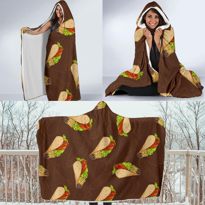 Taco Pattern Print Design TC08 Hooded Blanket-JORJUNE.COM